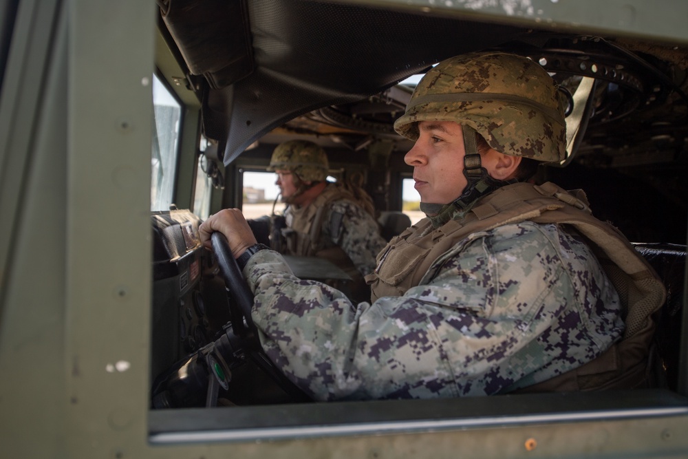 NMCB-5 rehearse tactical convoy skills during SMS Training