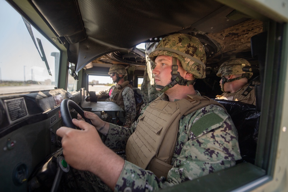 NMCB-5 rehearse tactical convoy skills during SMS Training