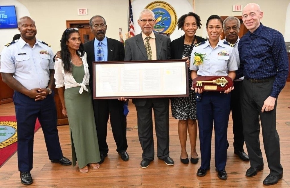 Coast Guard aviator honored with Key to the U.S. Virgin Islands