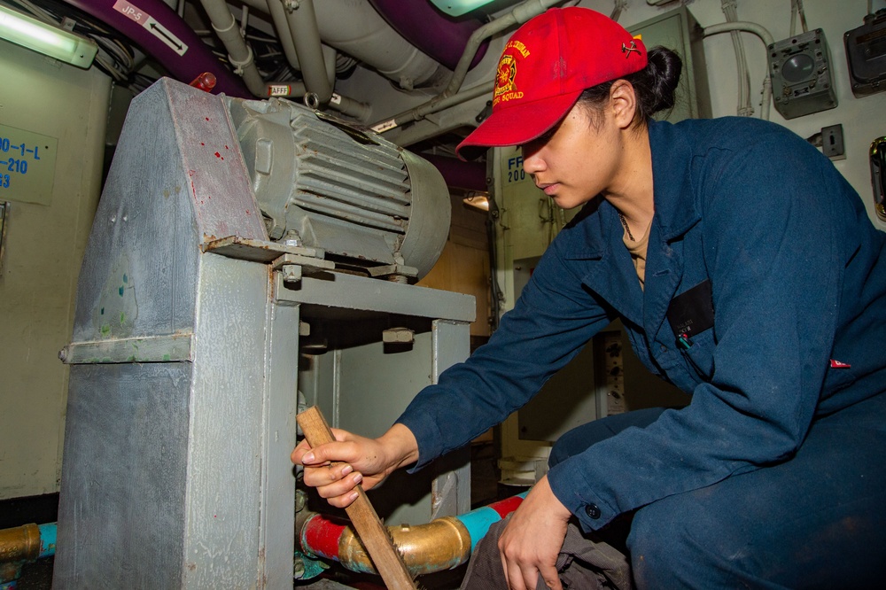 The Harry S. Truman Carrier Strike Group is on a scheduled deployment in the U.S. Sixth Fleet area of operations in support of naval operations to maintain maritime stability and security.