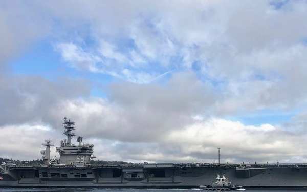 Nimitz Steams Through The Puget Sound