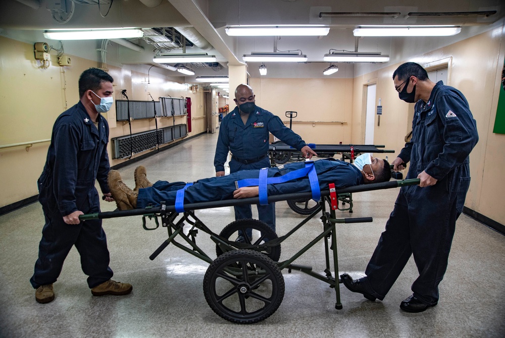 USNS Mercy Conducts Litter Bearer Training