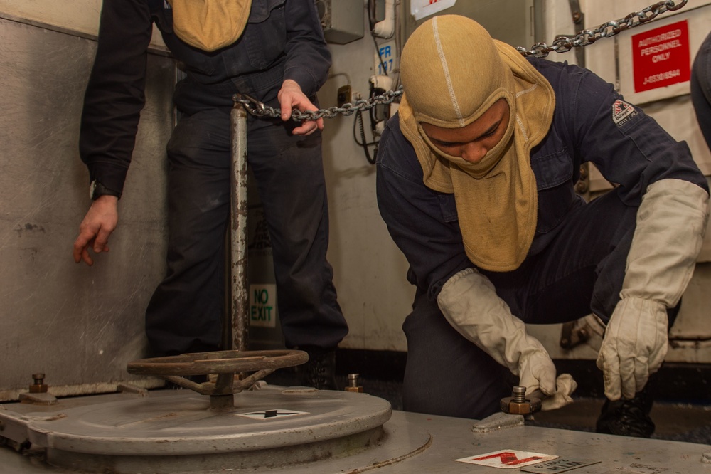 The Harry S. Truman Carrier Strike Group is on a scheduled deployment in the U.S. Sixth Fleet area of operations in support of naval operations to maintain maritime stability and security.