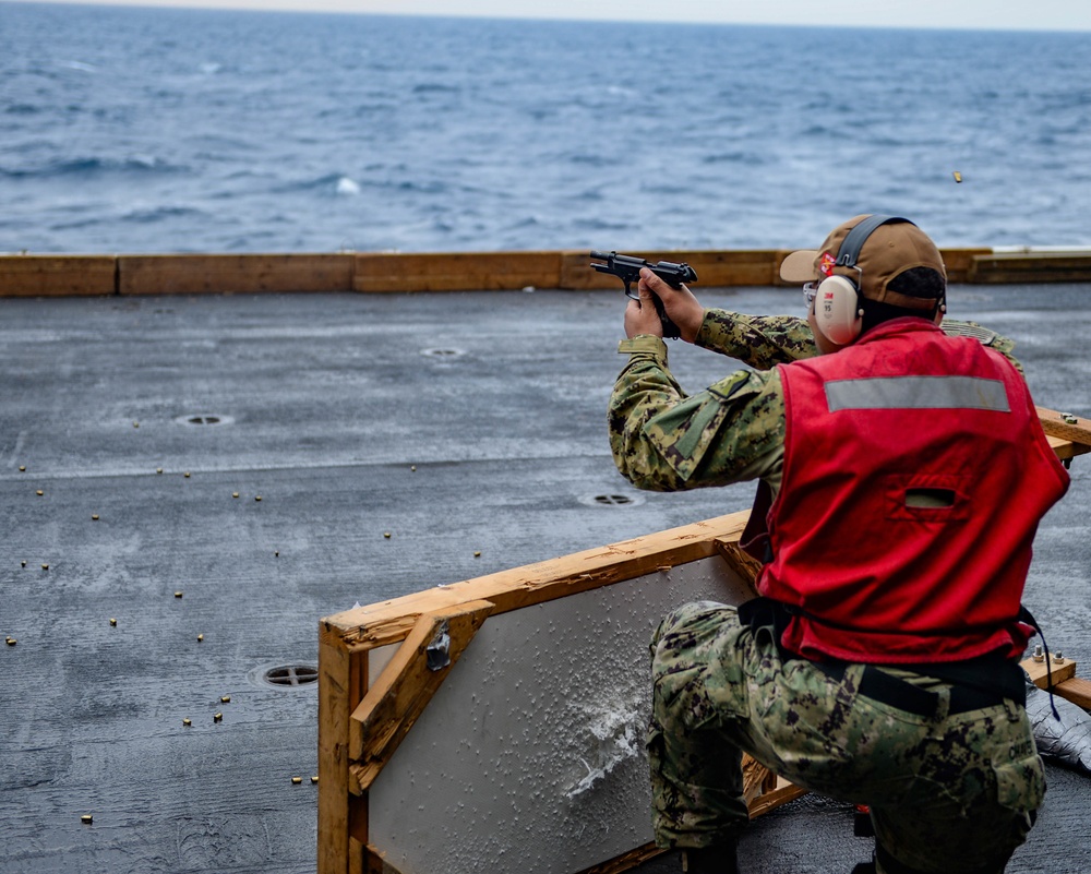 The Harry S. Truman Carrier Strike Group is on a scheduled deployment in the U.S. Sixth Fleet area of operations in support of naval operations to maintain maritime stability and security.