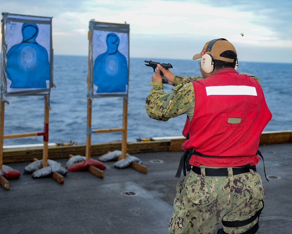 The Harry S. Truman Carrier Strike Group is on a scheduled deployment in the U.S. Sixth Fleet area of operations in support of naval operations to maintain maritime stability and security.