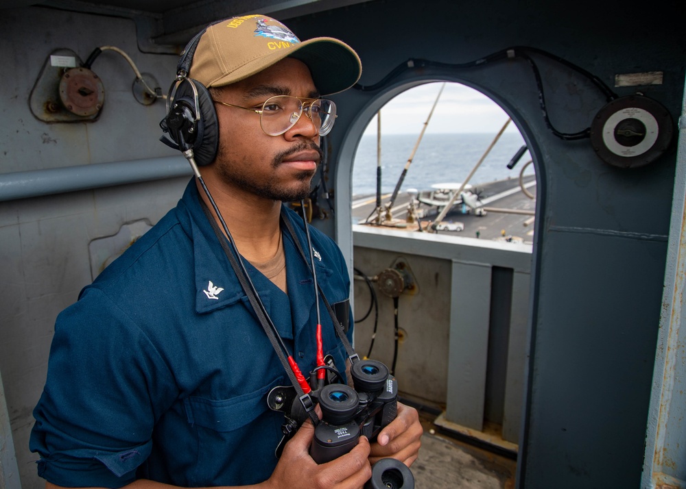 The Harry S. Truman Carrier Strike Group is on a scheduled deployment in the U.S. Sixth Fleet area of operations in support of naval operations to maintain maritime stability and security.