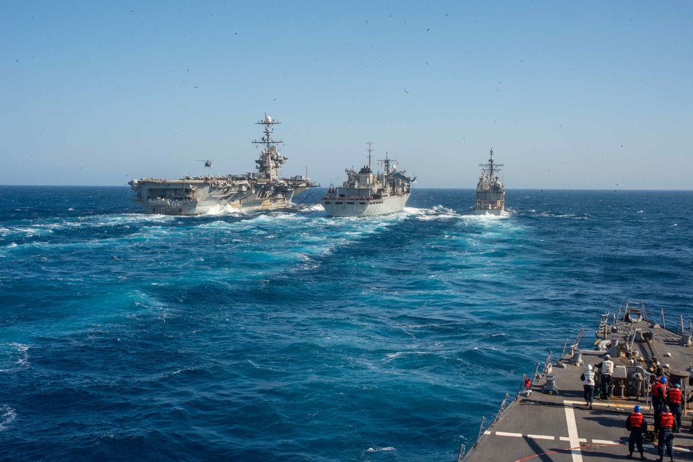 USS Jason Dunham (DDG 109) Conducts Replenishment-at-Sea with USNS Supply (T-AOE-6)