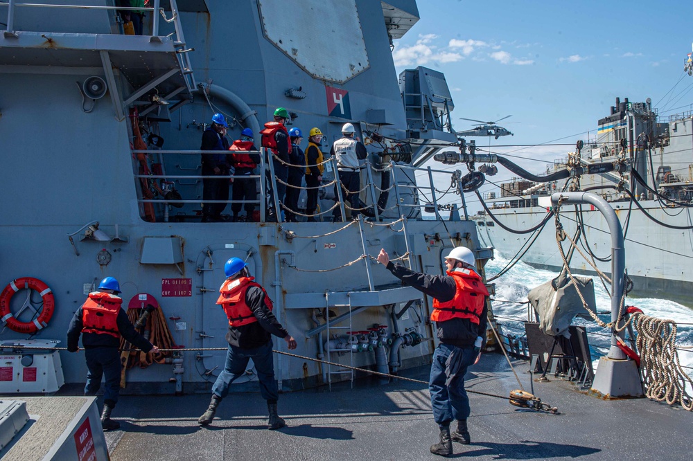 USS Jason Dunham (DDG 109) Conducts Replenishment-at-Sea with USNS Supply (T-AOE-6)