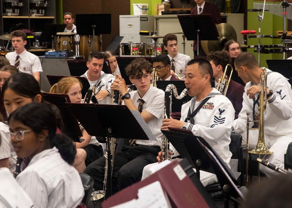 U.S. 7th Fleet Band Mentors Students at Saint Peters Lutheran College
