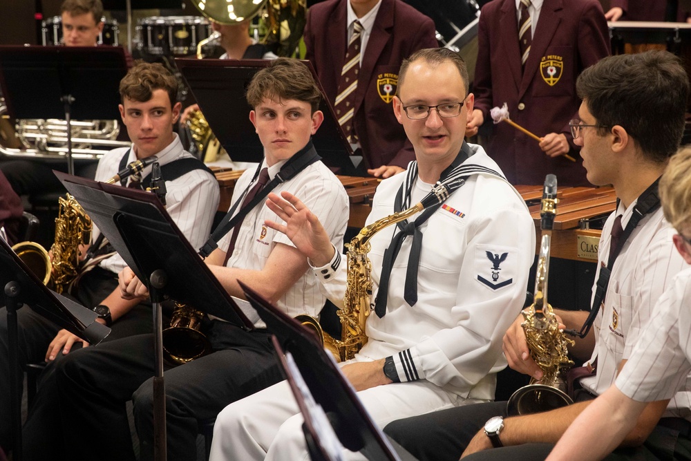 U.S. 7th Fleet Band Mentors Students at Saint Peters Lutheran College