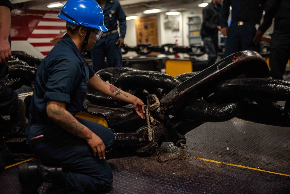 USS Ronald Reagan (CVN 76) Anchor Drop Test