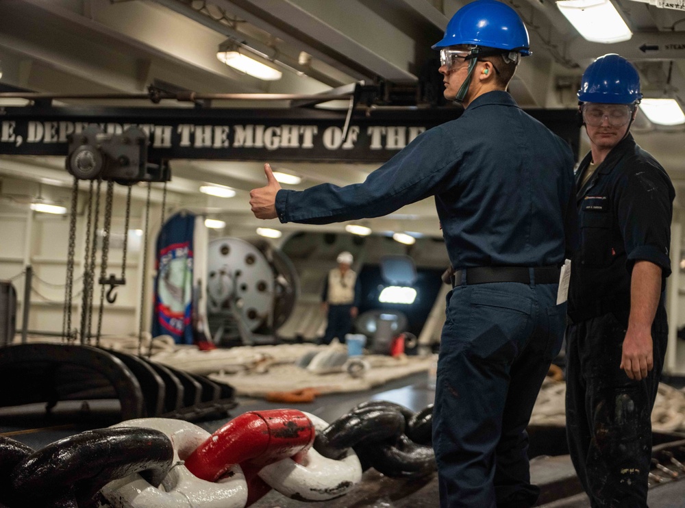 USS Ronald Reagan (CVN-76) Anchor Drop Test