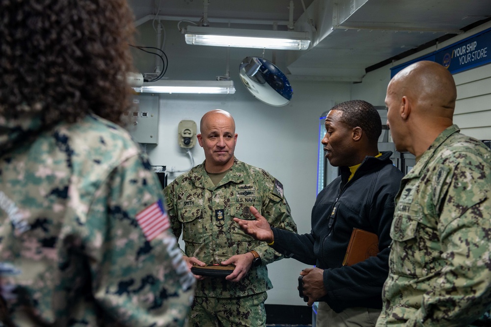 The Harry S. Truman Carrier Strike Group is on a scheduled deployment in the U.S. Sixth Fleet area of operations in support of naval operations to maintain maritime stability and security.