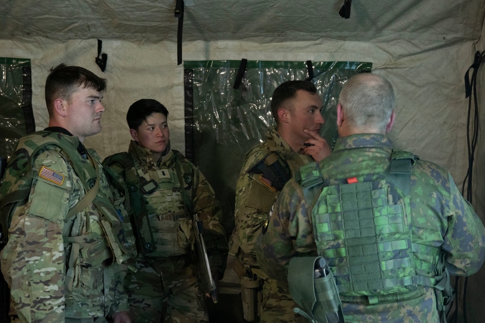 Outlaw Troop Commander Receives Operational Order Brief during Exercise Arrow 22