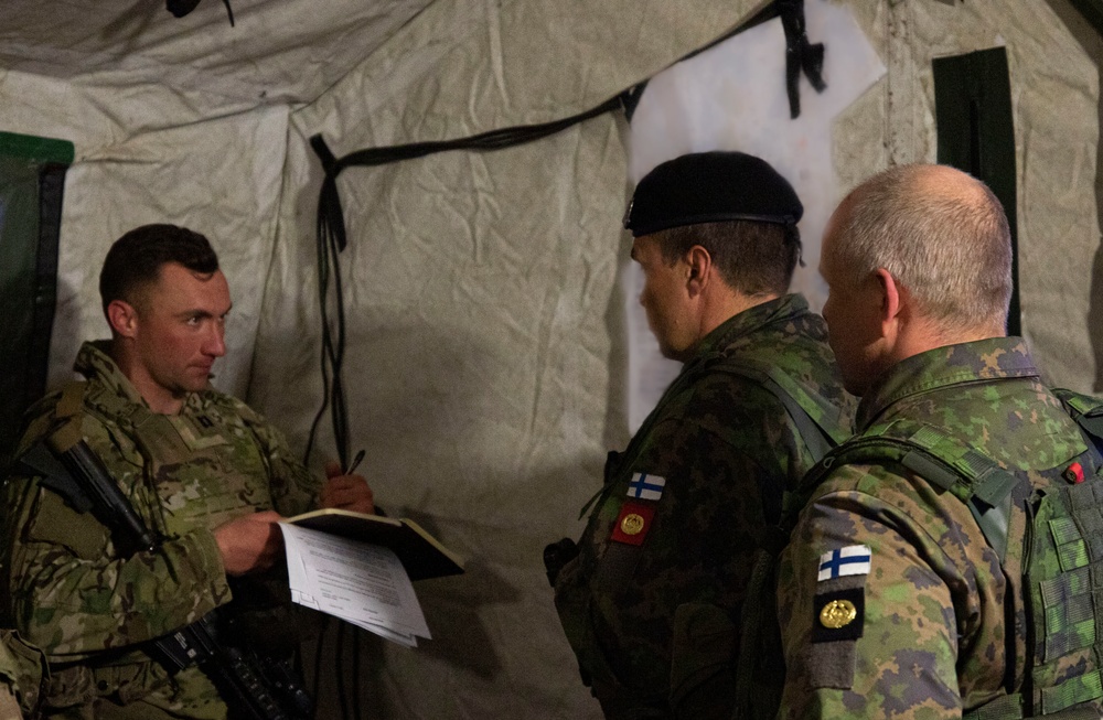 Outlaw Troop Commander Receives Operational Order Brief during Exercise Arrow 22