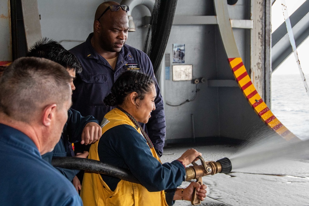 USS Ronald Reagan (CVN 76) Conducts Aqueous Film Forming Foam System Test