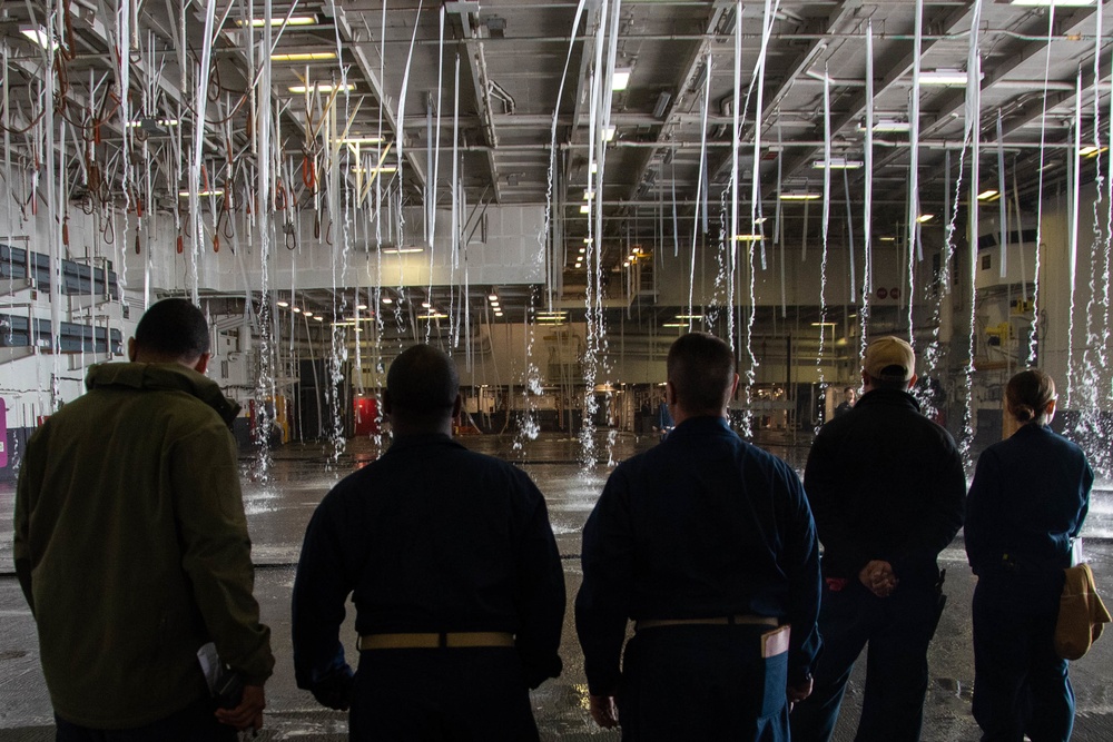 USS Ronald Reagan (CVN 76) Conducts Aqueous Film Forming Foam System Test
