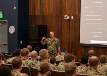 Vice Adm. Kitchener Speaks with Junior Officers