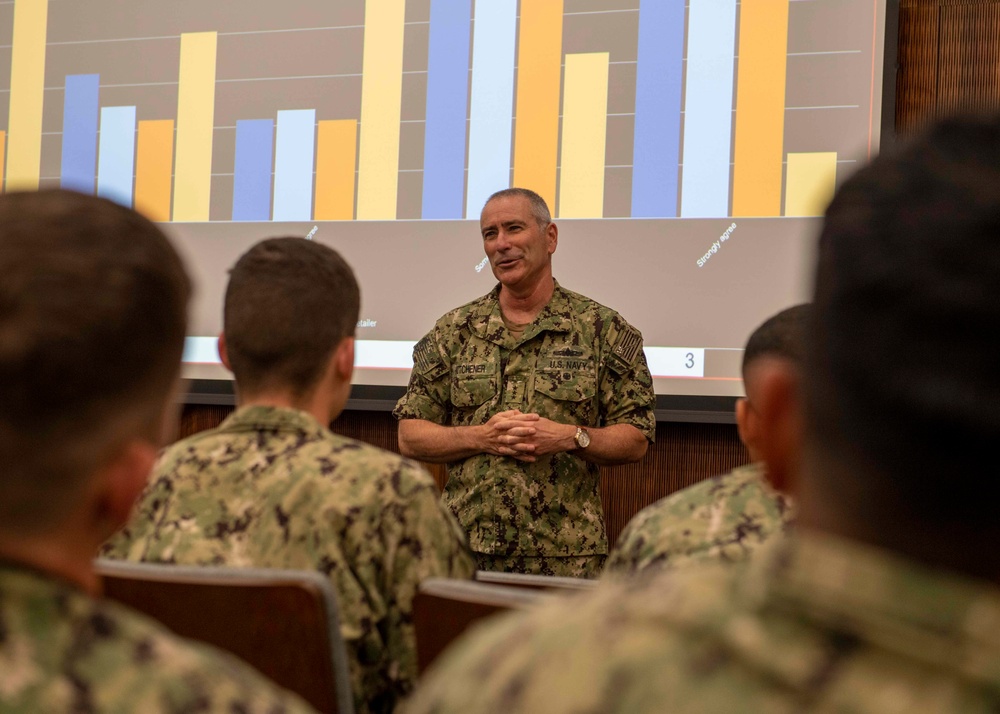 Vice Adm. Kitchener Speaks with Junior Officers