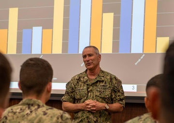 Vice Adm. Kitchener Speaks with Junior Officers