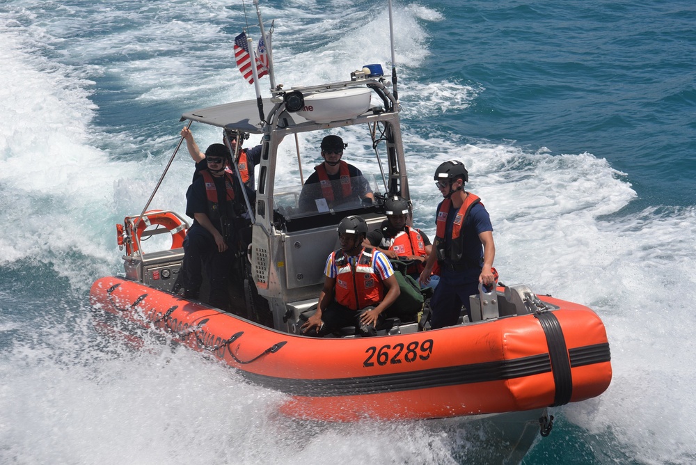 Coast Guard Cutter Campbell patrols with Haitian Coast Guard members