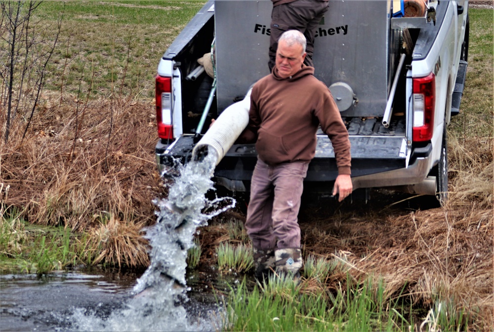 Thousands of rainbow trout stocked at Fort McCoy in time for 2022 fishing season