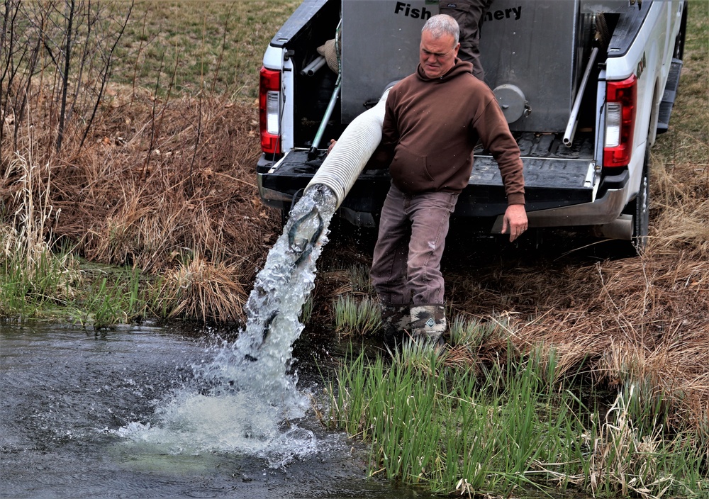 Thousands of rainbow trout stocked at Fort McCoy in time for 2022 fishing season