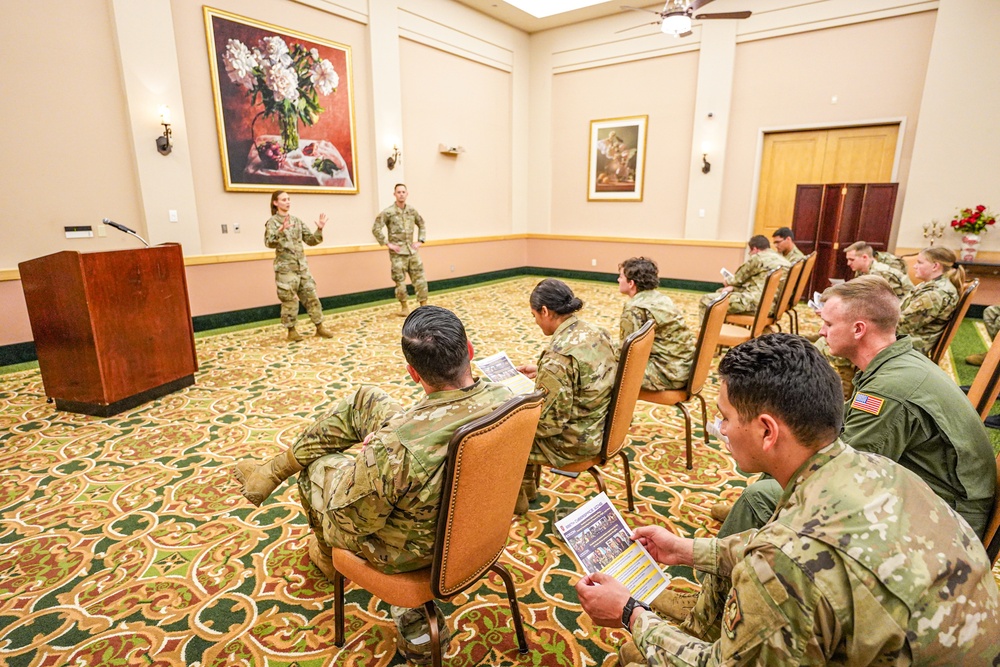 688th Cyberspace Wing officers engage with Texas Christian Academy AFROTC Cadets