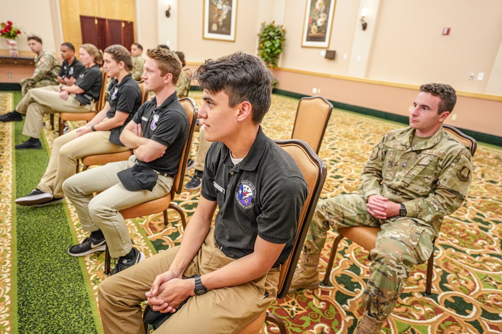 688th Cyberspace Wing officers engage with Texas Christian Academy AFROTC Cadets