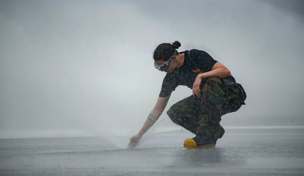 USS Ronald Reagan (CVN 76) Conducts Countermeasure Wash-down Test