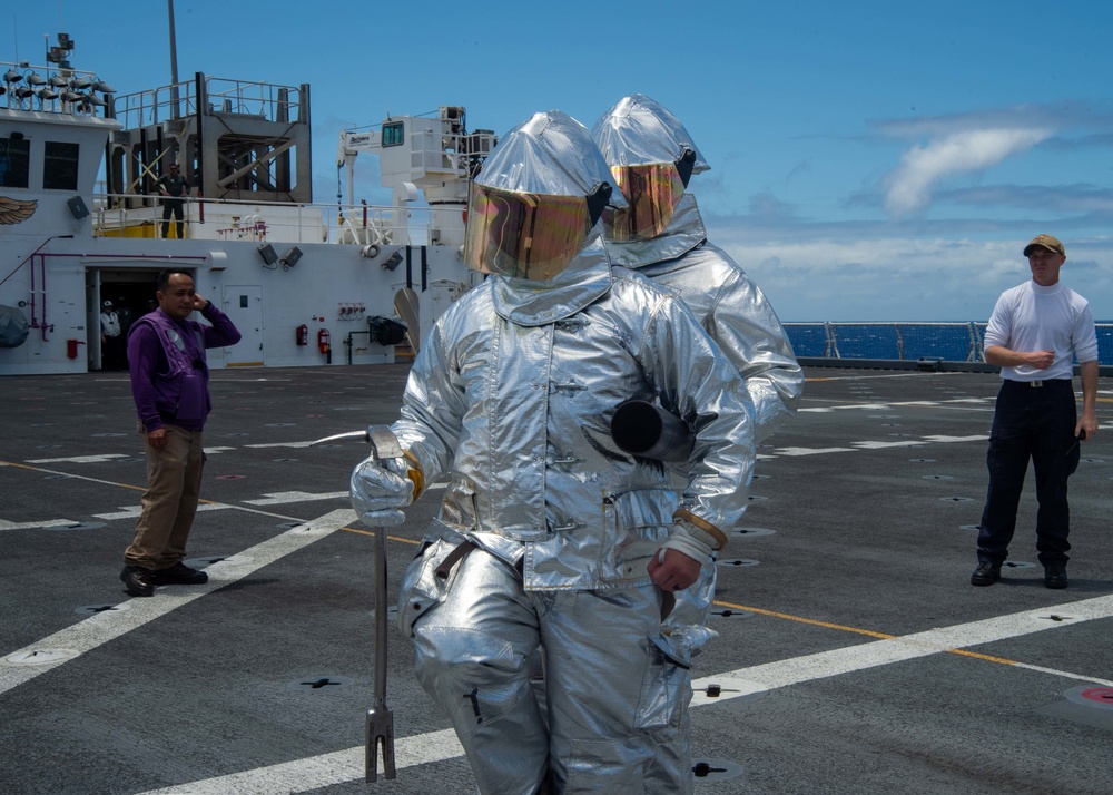 Mercy Conducts Flight Deck Fire Drill