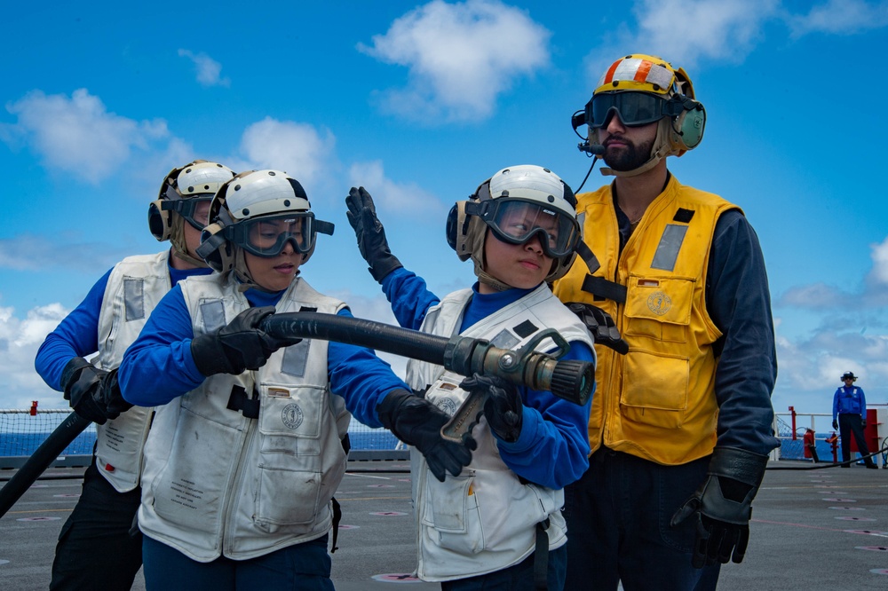 Mercy Conducts Flight Deck Fire Drill