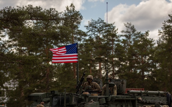 U.S. Army Soldiers conduct a tactical road march during Exercise Arrow 22
