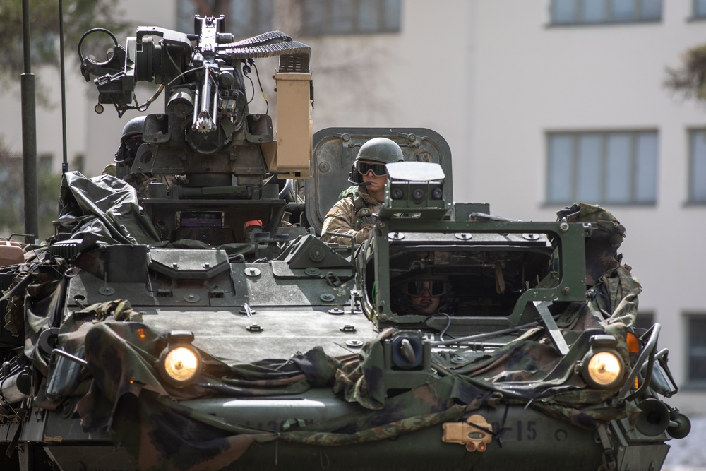 U.S. Army Soldiers conduct a tactical road march during Exercise Arrow 22