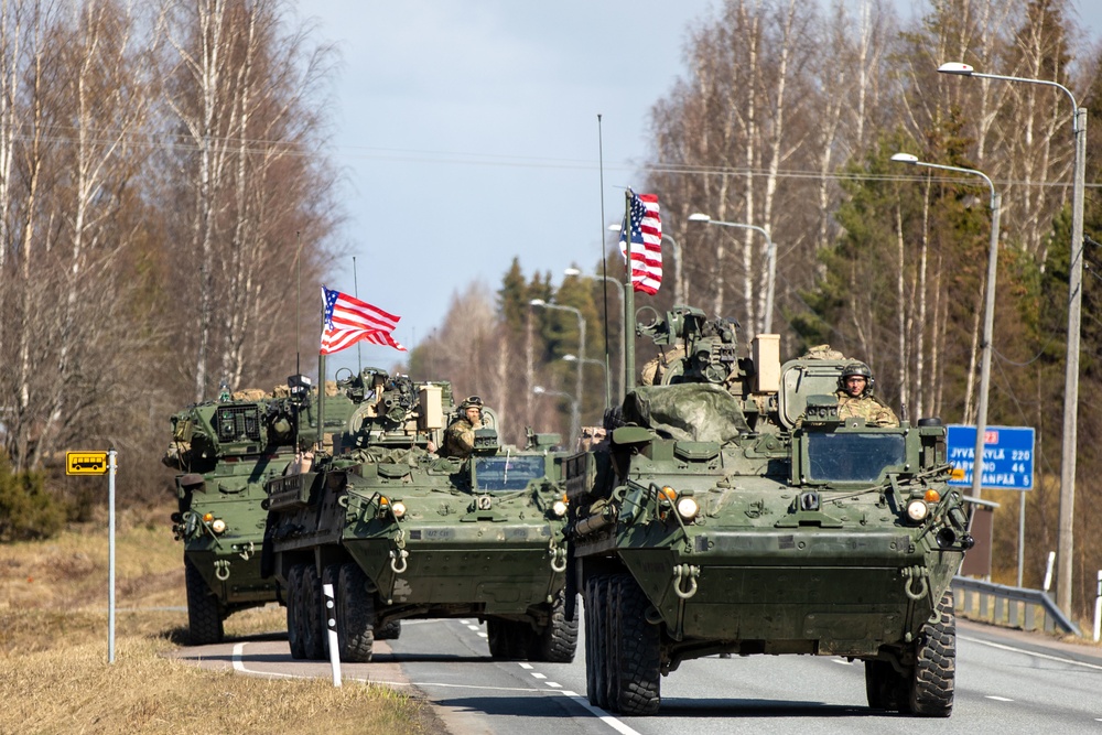 U.S. Army Capt. Denis Majewski leads convoy during Exercise Arrow 22