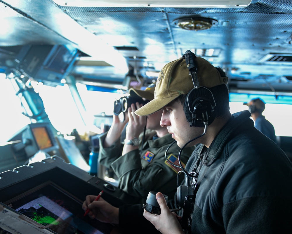 The Harry S. Truman Carrier Strike Group is on a scheduled deployment in the U.S. Sixth Fleet area of operations in support of naval operations to maintain maritime stability and security.