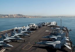 The Harry S. Truman Carrier Strike Group is on a scheduled deployment in the U.S. Sixth Fleet area of operations in support of naval operations to maintain maritime stability and security.