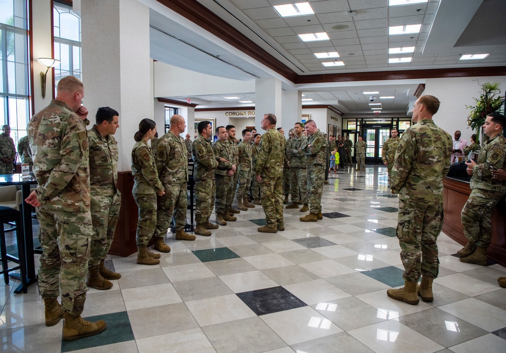 Eighteenth Air Force leadership engage with MacDill Airmen