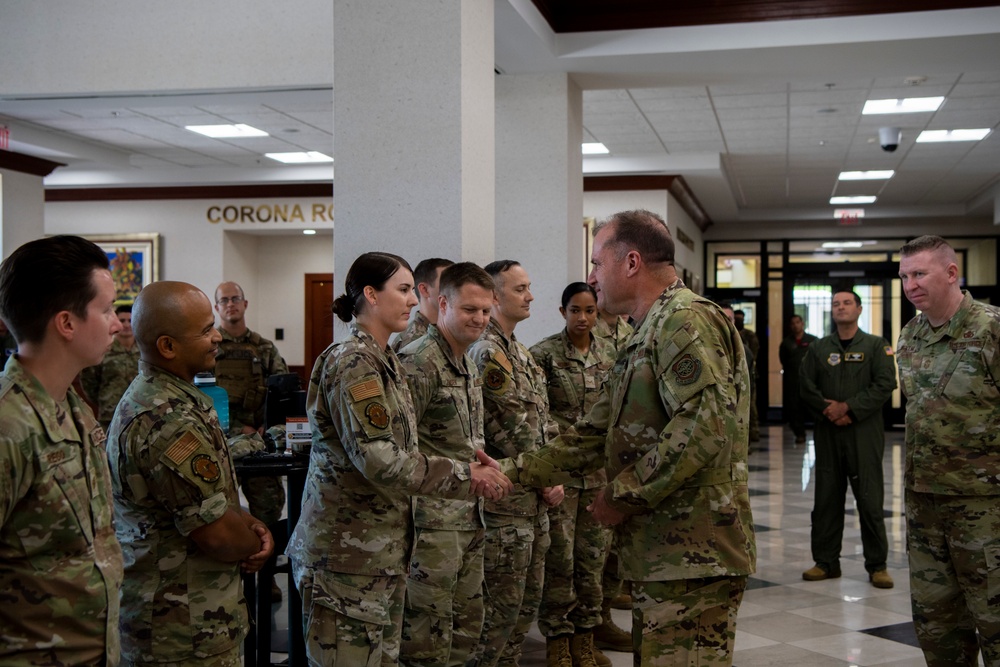 Eighteenth Air Force leadership engage with MacDill Airmen