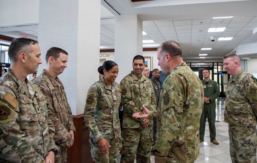 Eighteenth Air Force leadership engage with MacDill Airmen