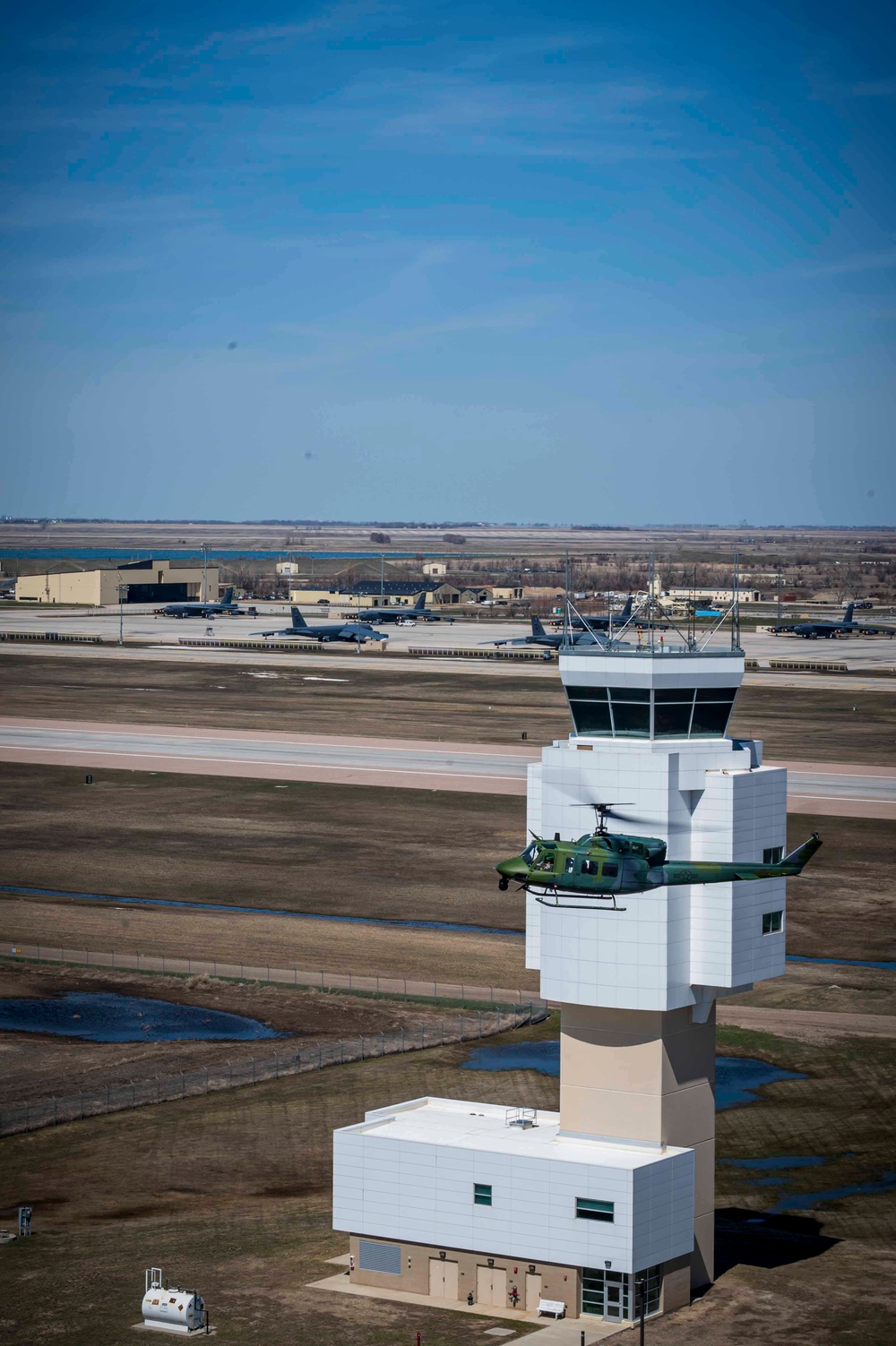 54th Helicopter Squadron crew overlooks Minot Air Force Base flightline