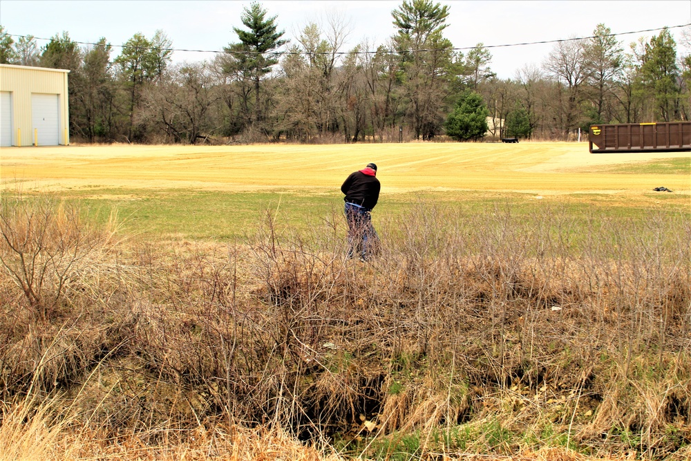 Dozens of Fort McCoy members help with Earth Day cleanup of cantonment area