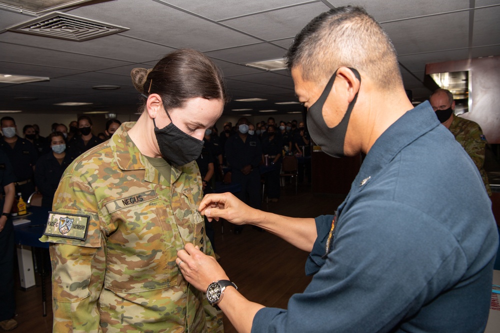 Australian Army Member Promotion Aboard USNS Mercy