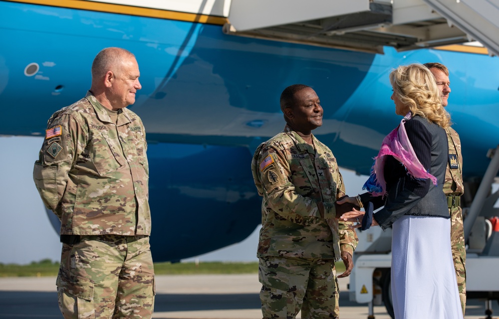 FLOTUS Meets Joint NATO Forces at Mihail Kogalniceanu, Romania