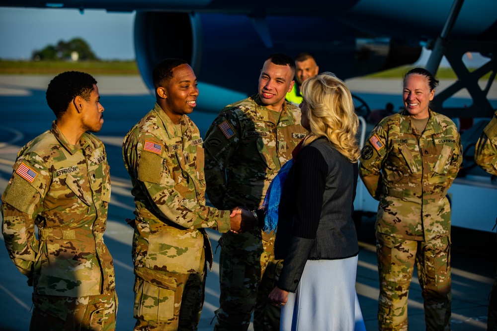 First Lady of the United States visits Mihail Kogalniceanu Airbase, Romania