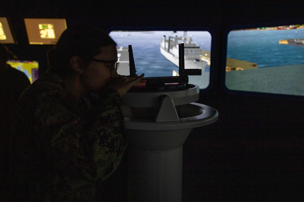 USS America (LHA 6) Sailors Practice Bridge Operations