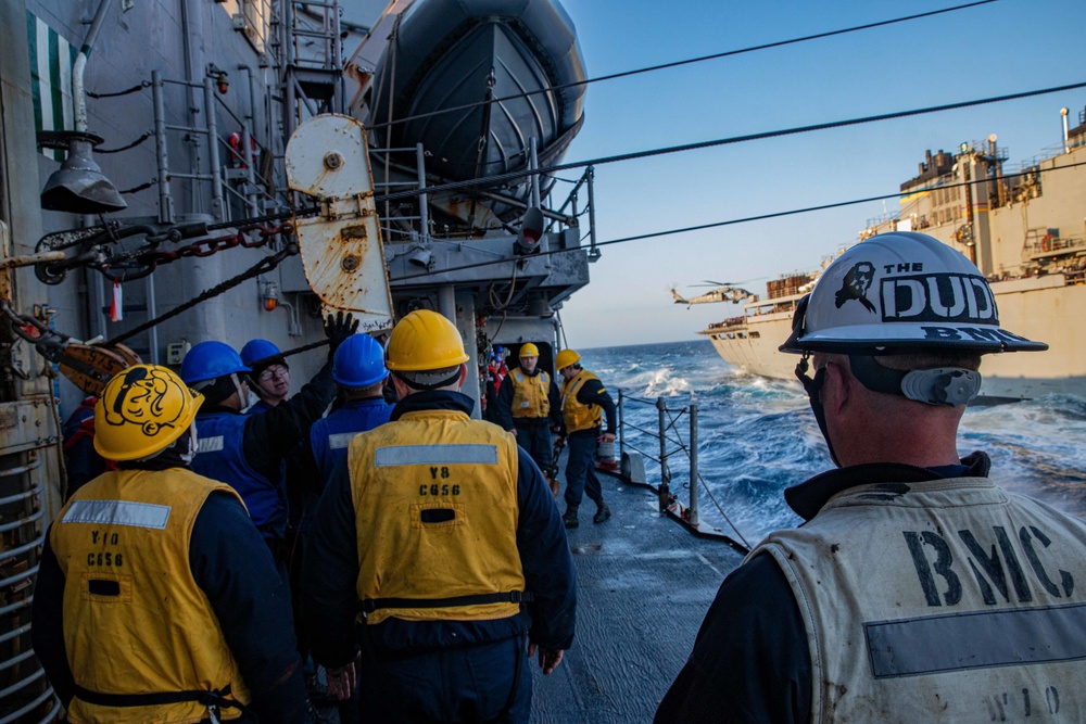 USS San Jacinto conducts replenishment at sea