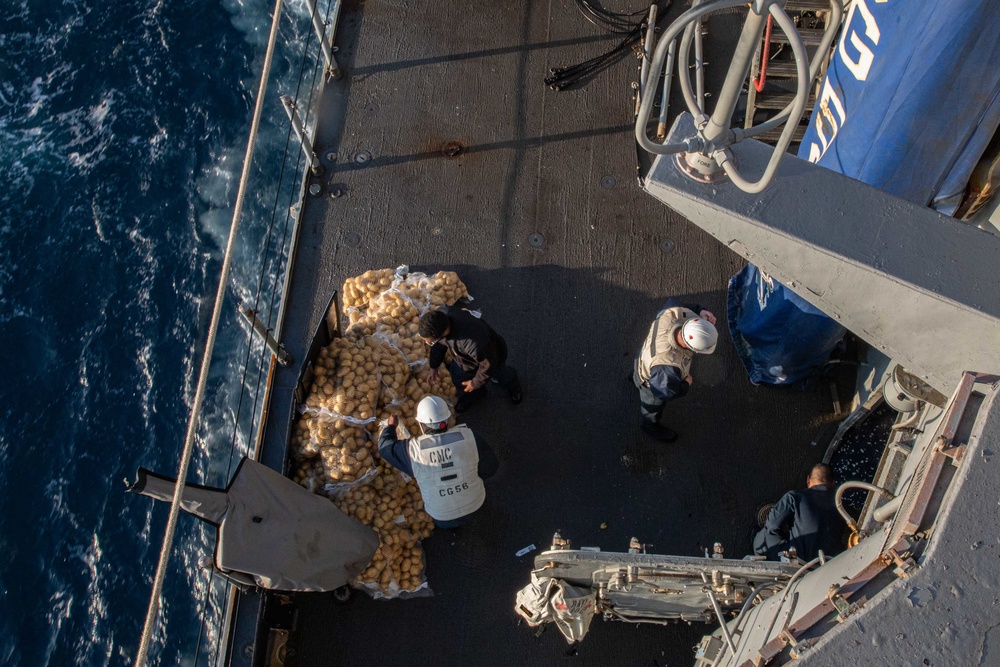 USS San Jacinto conducts replenishment at sea