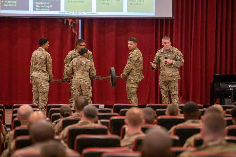 Command. Sgt. Maj. Lombardo Camp Arifjan Town Hall MAY 2022