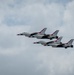 The U.S. Air Force Demonstration Squadron “Thunderbirds” perform during The Great Texas Airshow